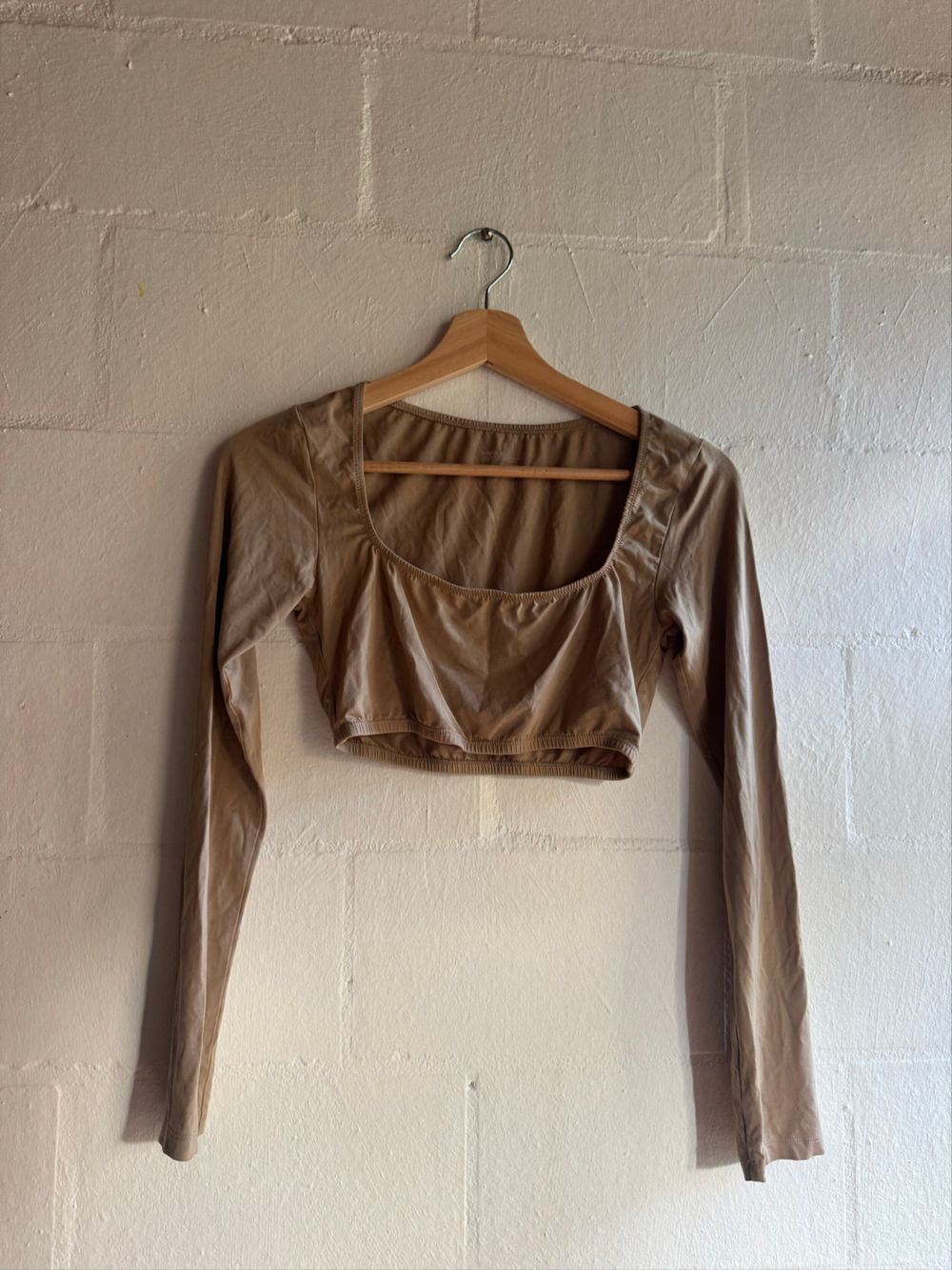 HARA Brown Long Sleeve Crop Top