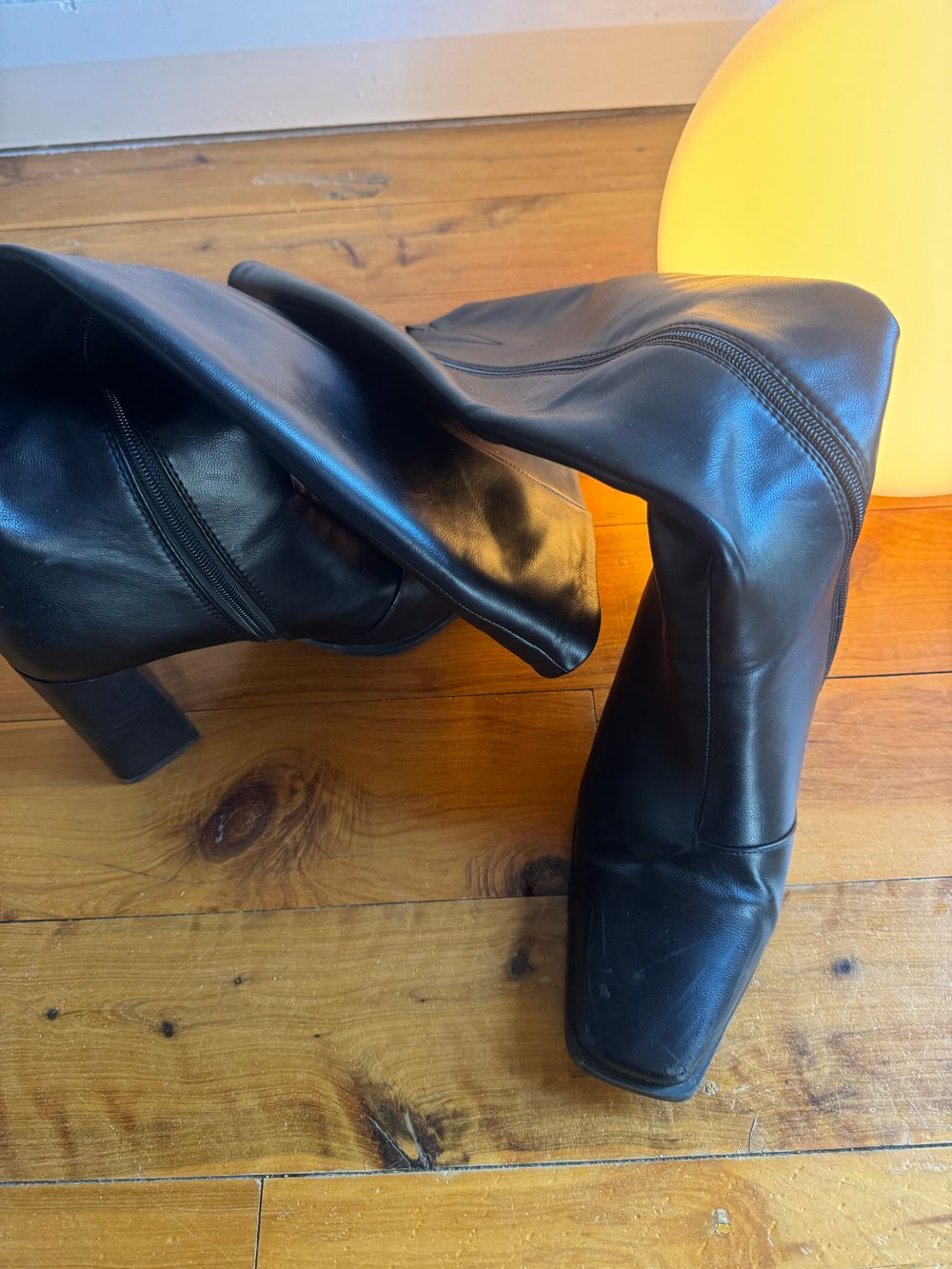 Billini black Square Toe Block Heel Knee-High Boots