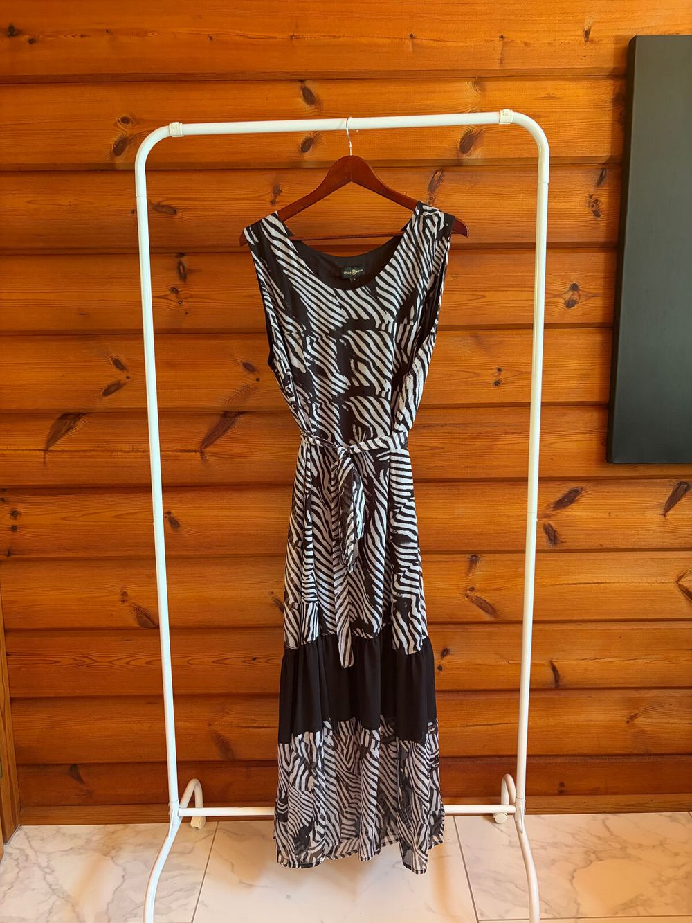 Stella Royal Black Zebra Maxi Dress