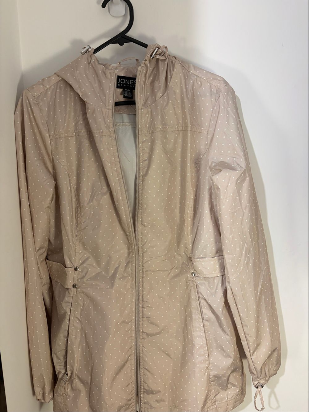 Jones New York Beige Polka Dot windbreaker Jacket