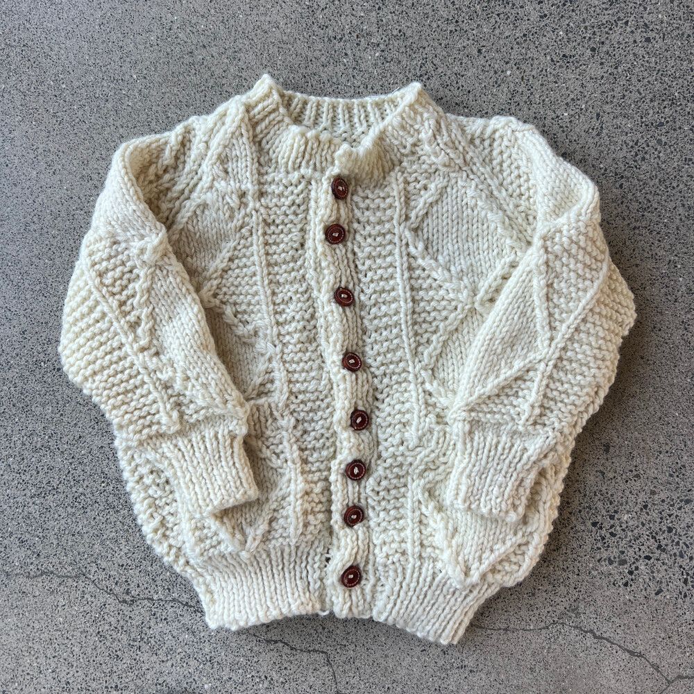 Vintage Style Hand Knitted Woolen Cardigan Size 3 Years Old