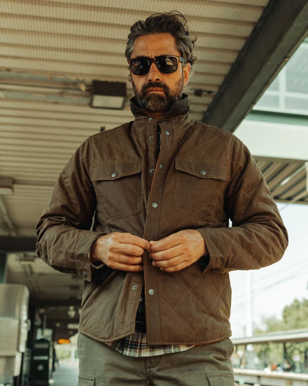 Flint and Tinder Quilted Waxed Shirt Jacket