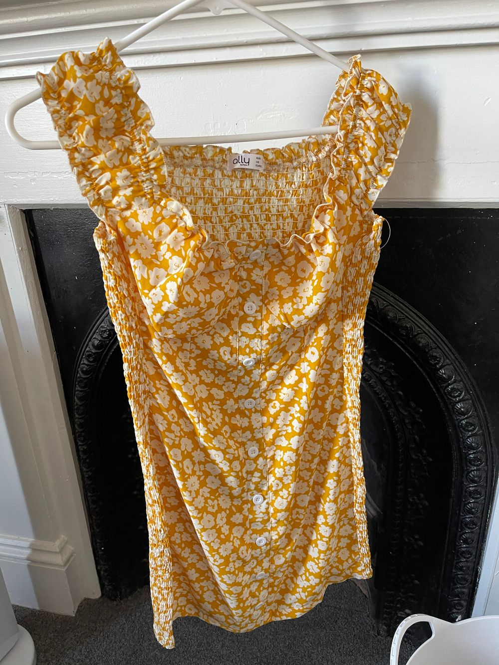 Ally Fashion - Yellow Floral Dress on Designer Wardrobe