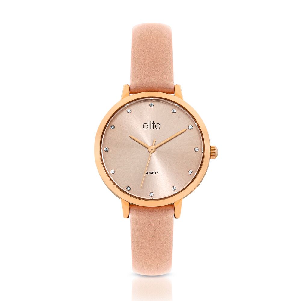 Elite rose gold watch