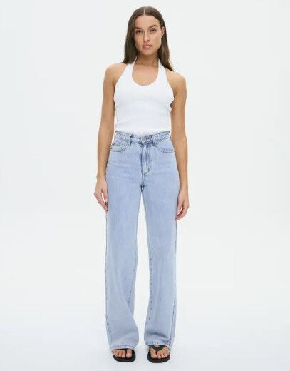 Glassons High Rise Light Blue Wide Leg Jean