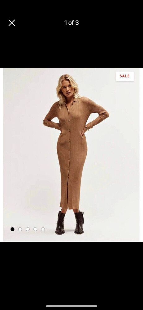 Superette x Beau Coops - Superette Camel Knit dress on Designer Wardrobe Superette x Beau Coops - Superette Camel Knit dress on Designer Wardrobe