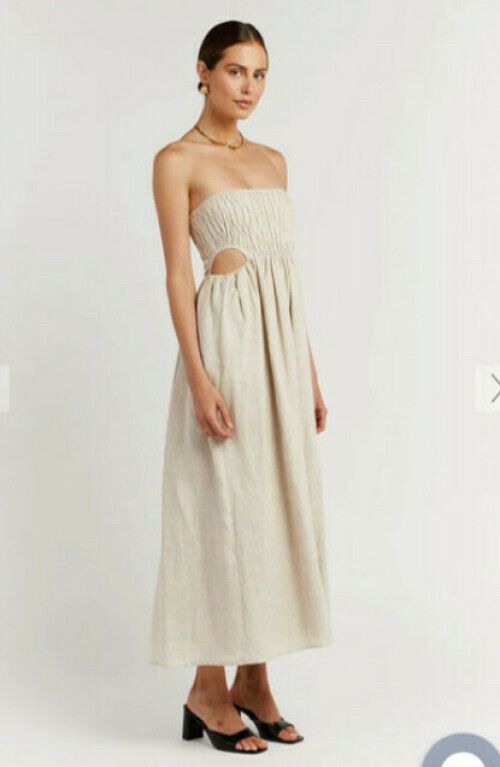 DISSH - Dissh - NELL NATURAL LINEN MIDI DRESS on Designer Wardrobe