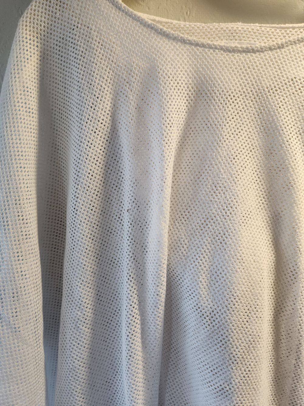 Taylor X Isbim White Mesh Poncho Top