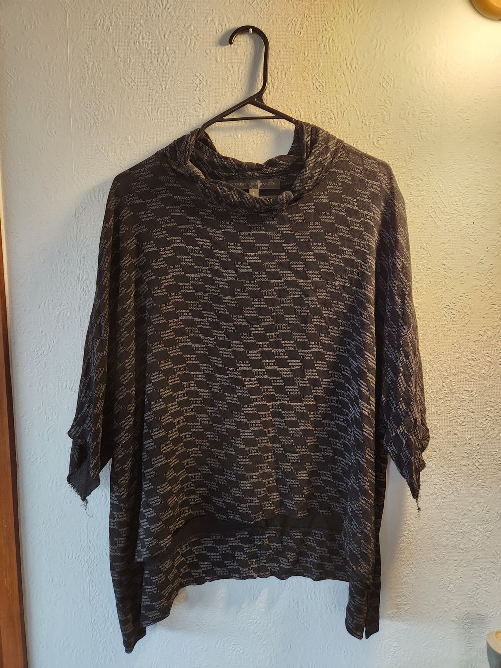 Company Of Strangers Black Binary Print Top