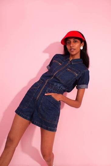 L.F.Markey Danny Playsuit - Indigo Denim