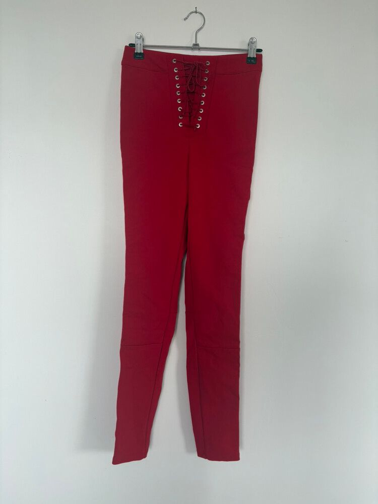 Red Lace-Up Pants