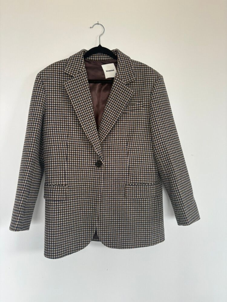 Sandro Brown Check Blazer