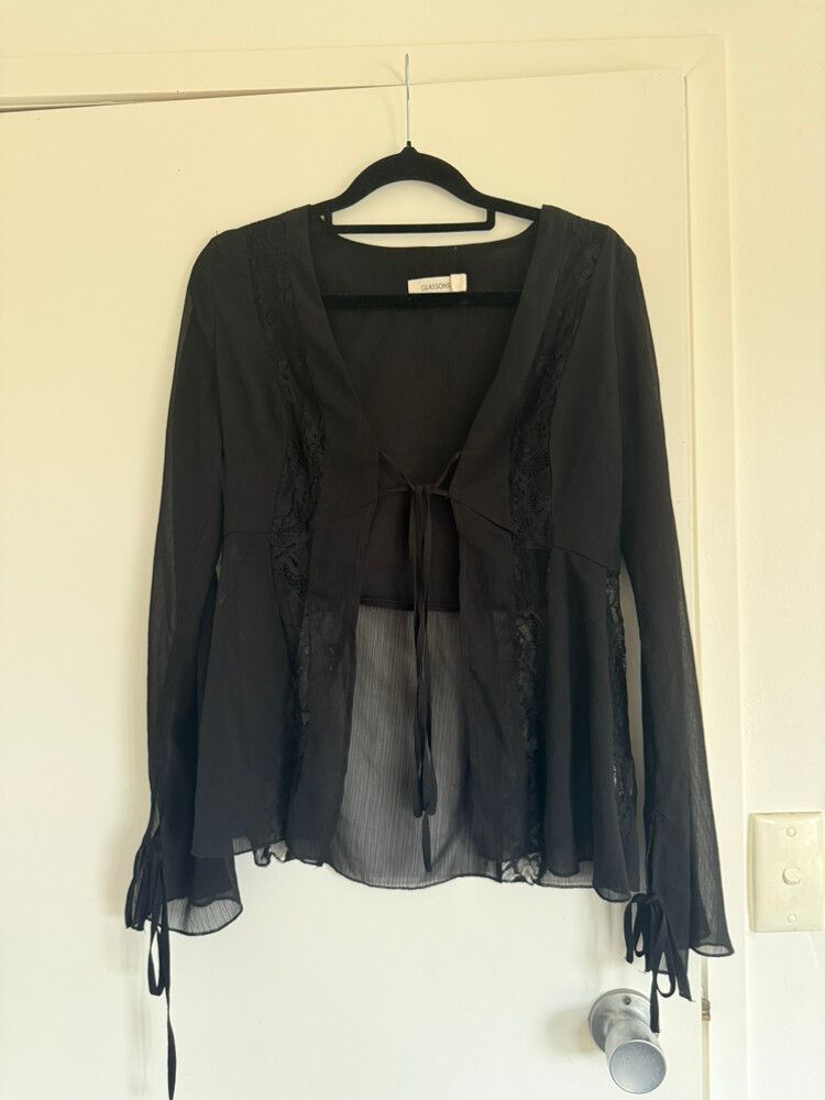 Glassons Black Lace Trim Top
