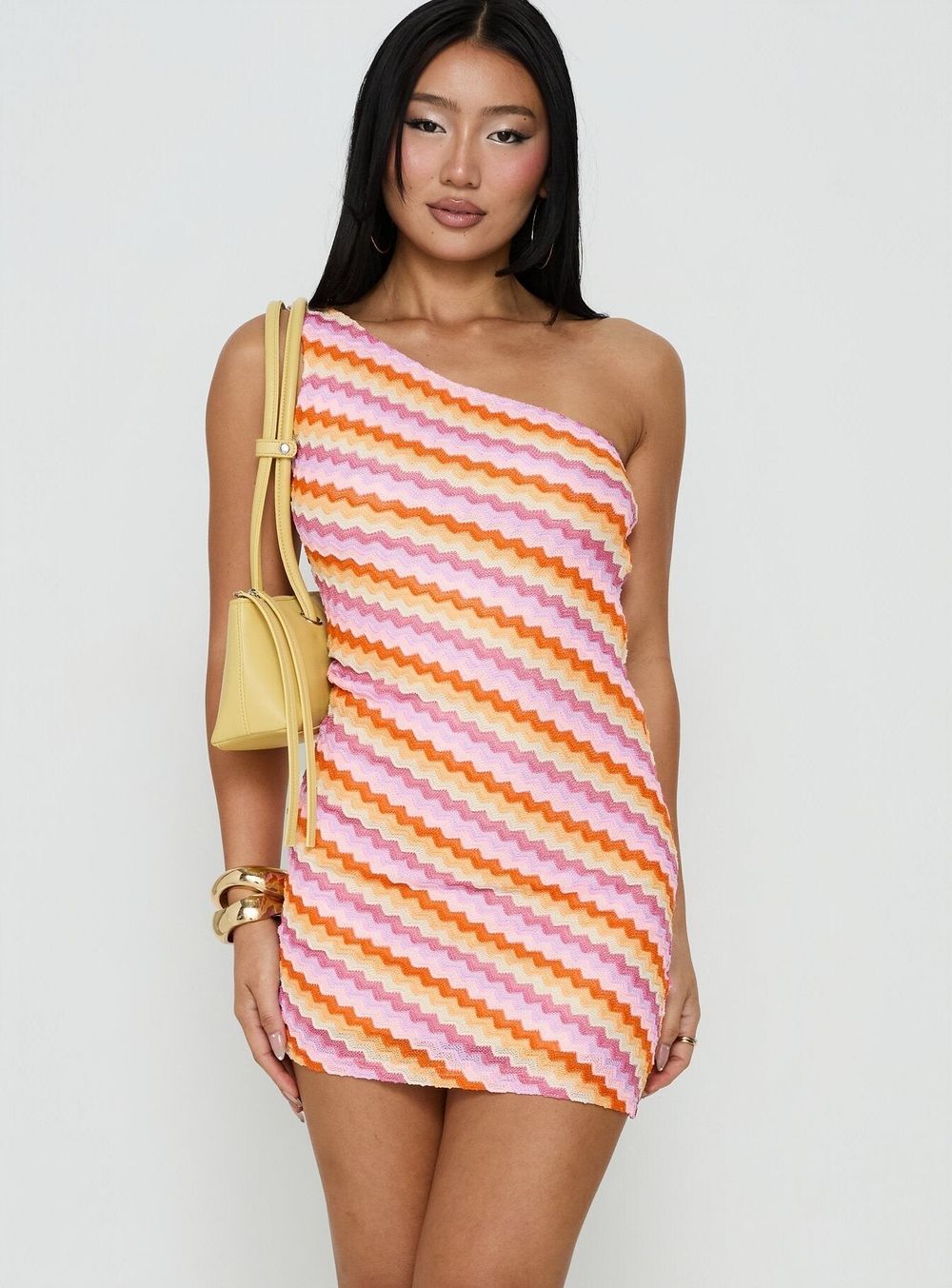 Knit one shoulder dress