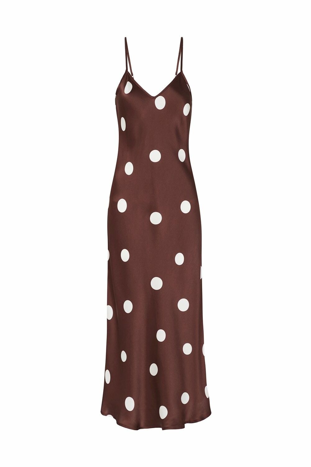 Silk Laundry - 90S SILK SLIP DRESS CHOCOLATE POLKA DOT on Designer Wardrobe