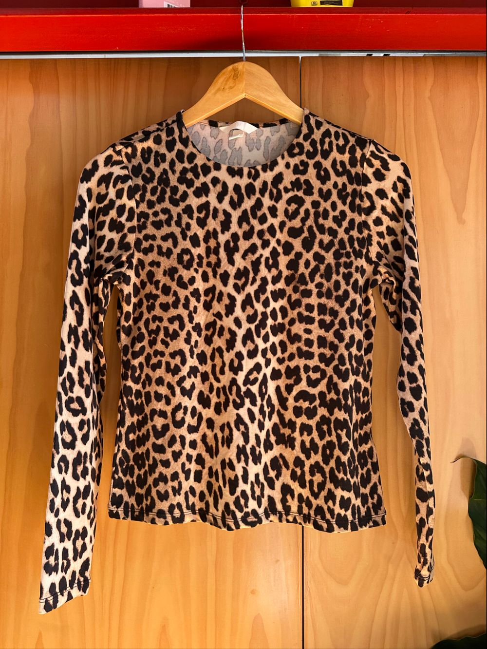 Leopard print long sleeve top