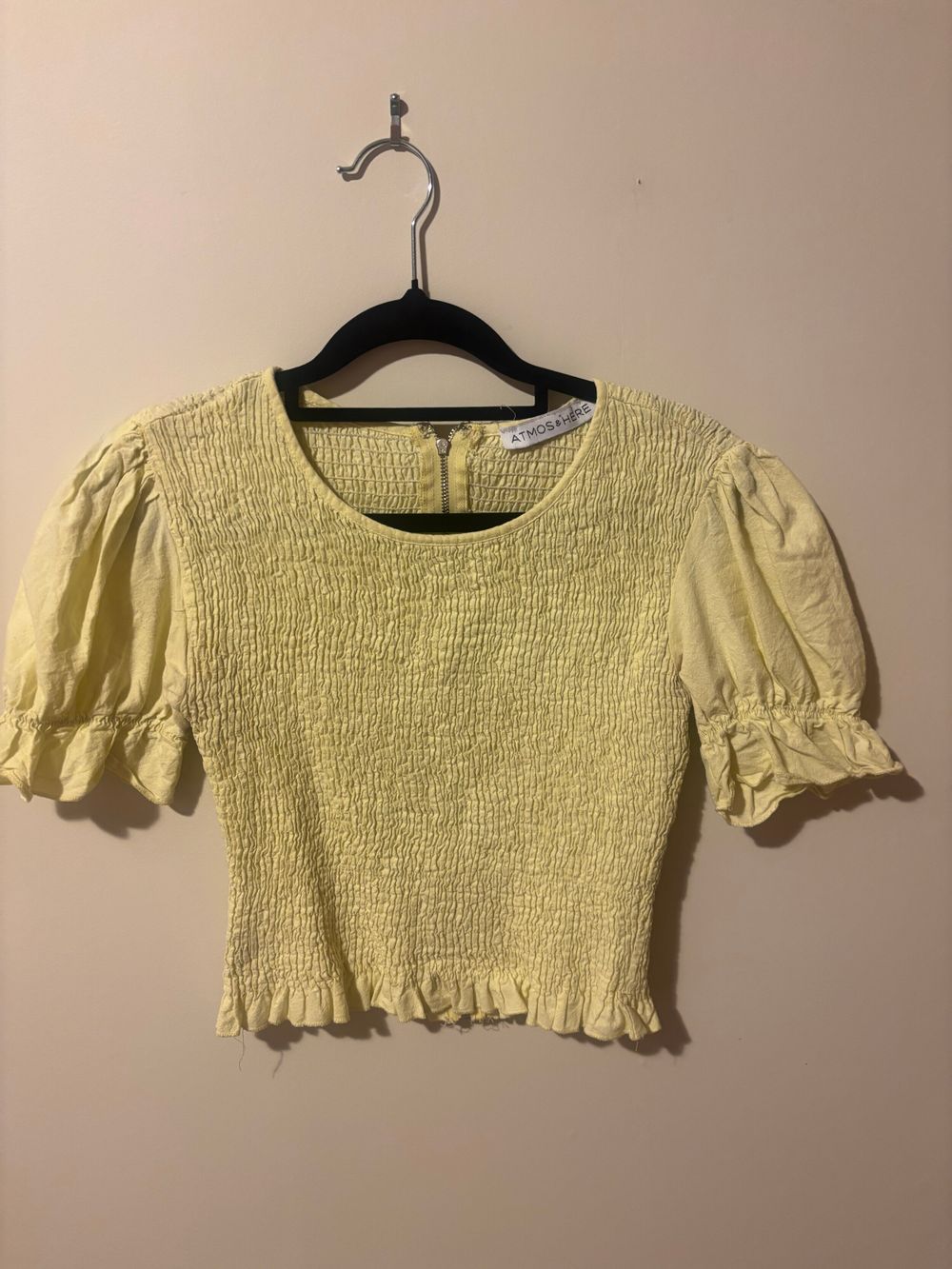 Atmos&Here Yellow Smocked Top
