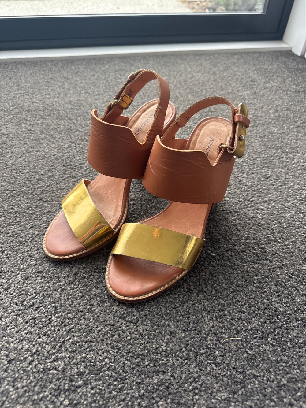 Windsor-Smith Brown And Gold Heeled Sandals