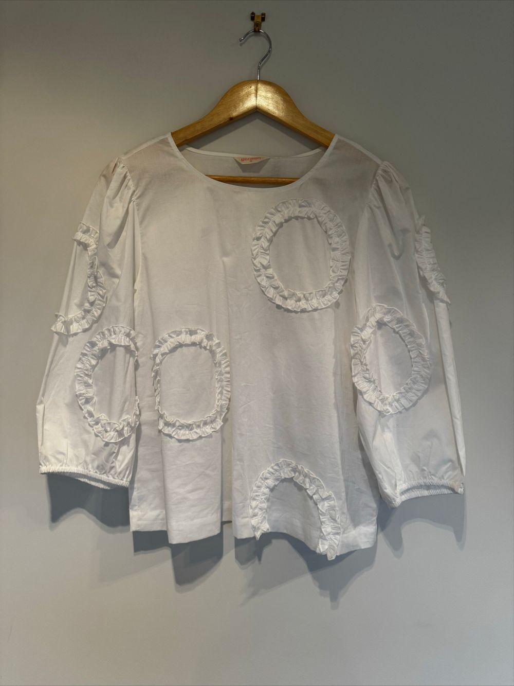 Gorman White Ruffle Circle Blouse