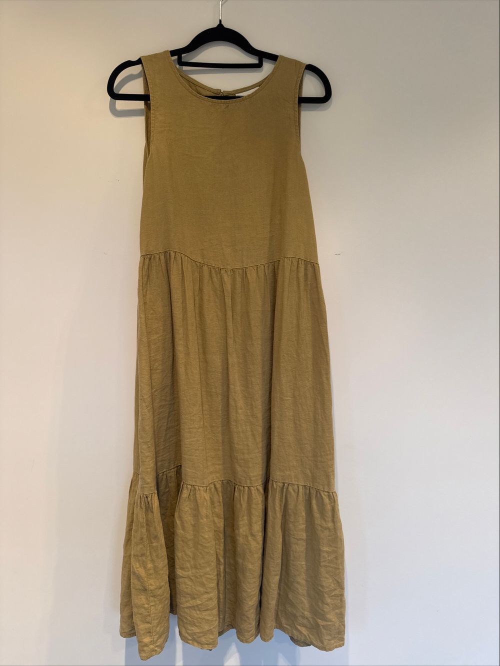 Seed Heritage Khaki Tiered Linen Dress