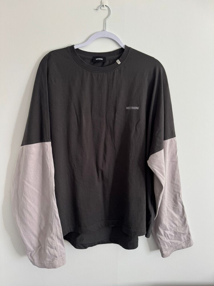 We11done Grey Two Tone Longsleeve Top