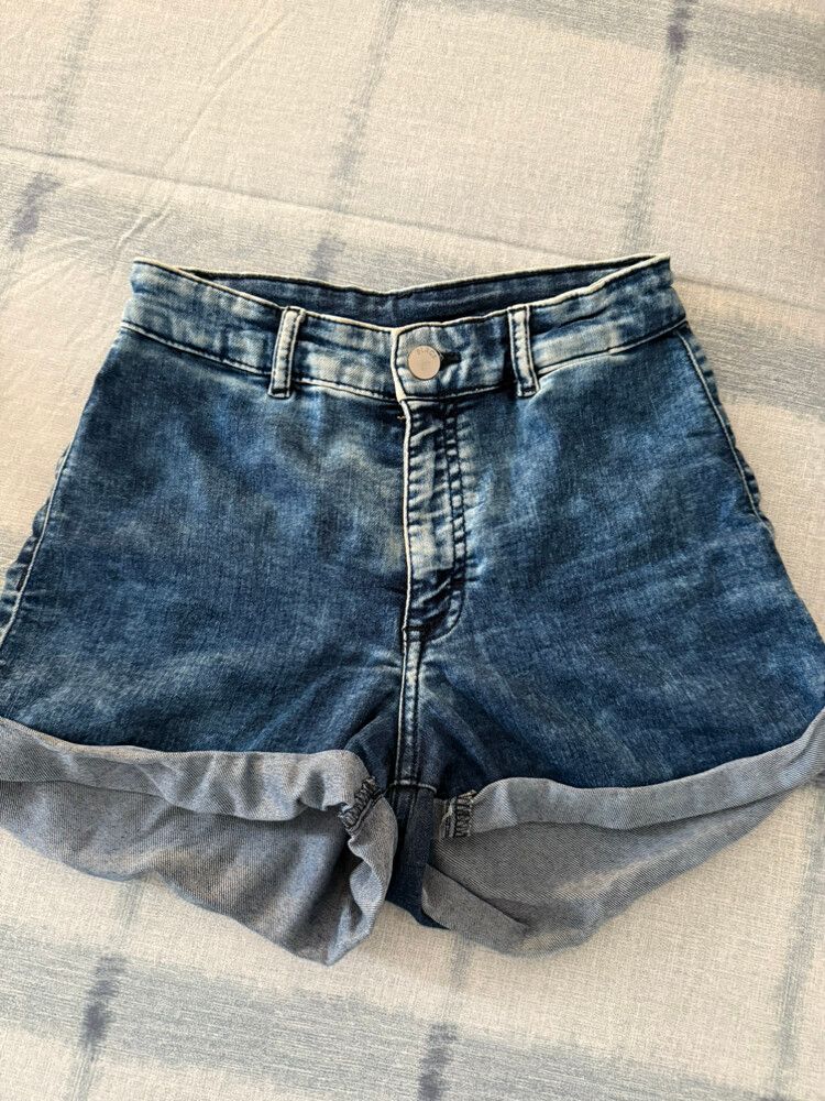 Divided High Waisted Shorts Denim Cotton