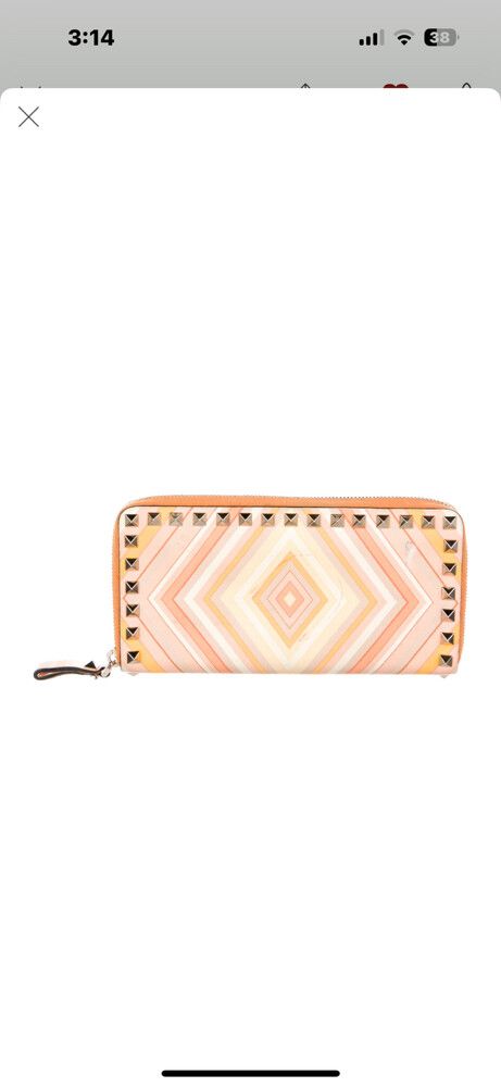 Rockstud Accent Leather Valentino Continental Wallet