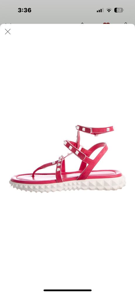 Valentino  Rockstud Accents Leather Sandals