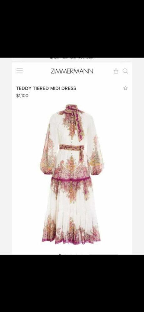 Zimmermann Teddy Tiered Midi Dress