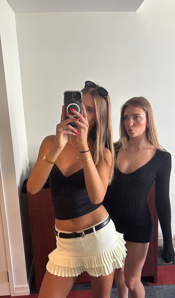 Double ruffle mini skirt