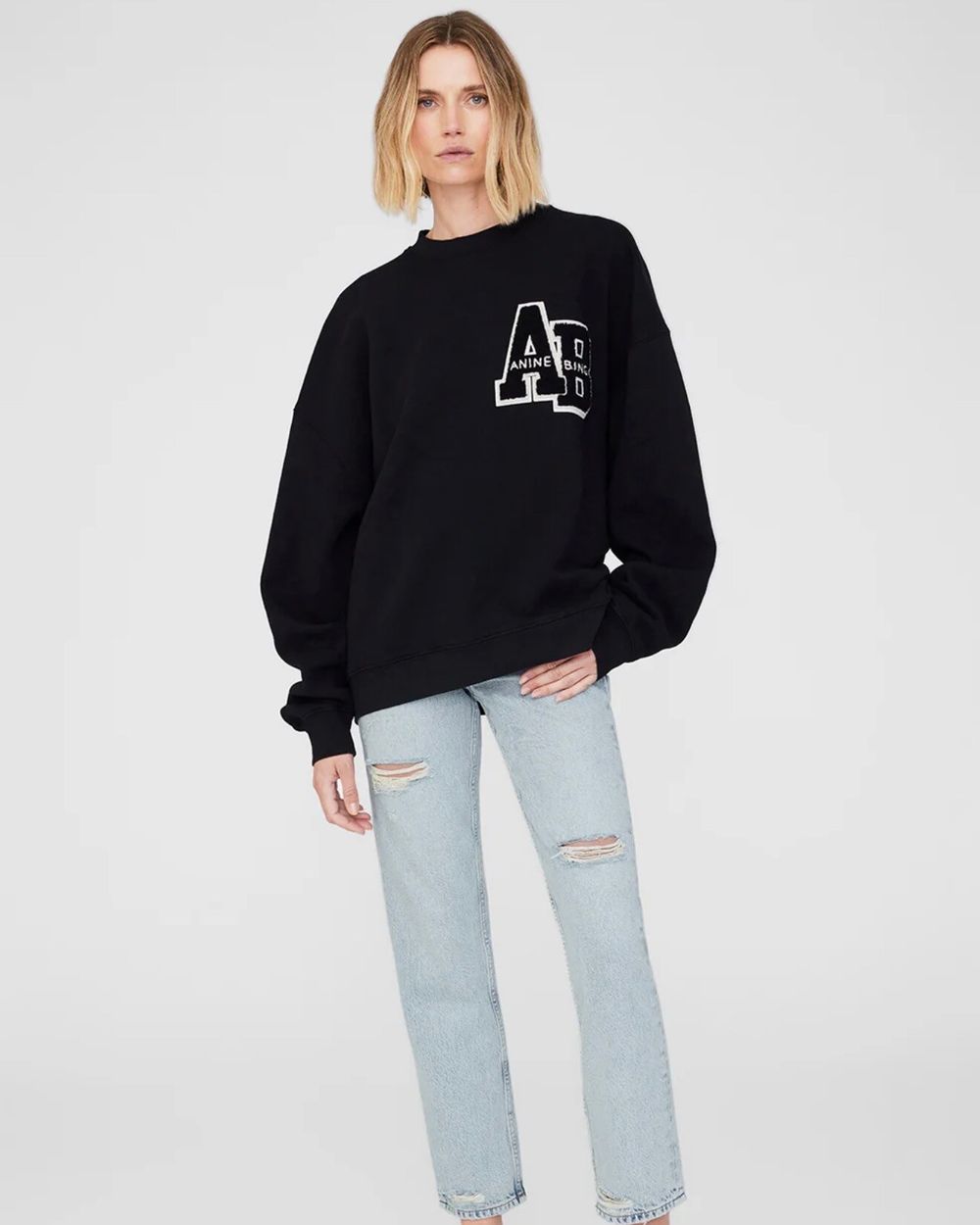 Anine Bing Miles Oversized Letterman Sweatshirt