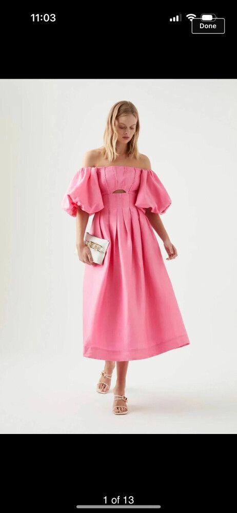 knee length dresses for ladies Aje - Eugenie Midi Blue (Size 8) – Goldie's main image 0