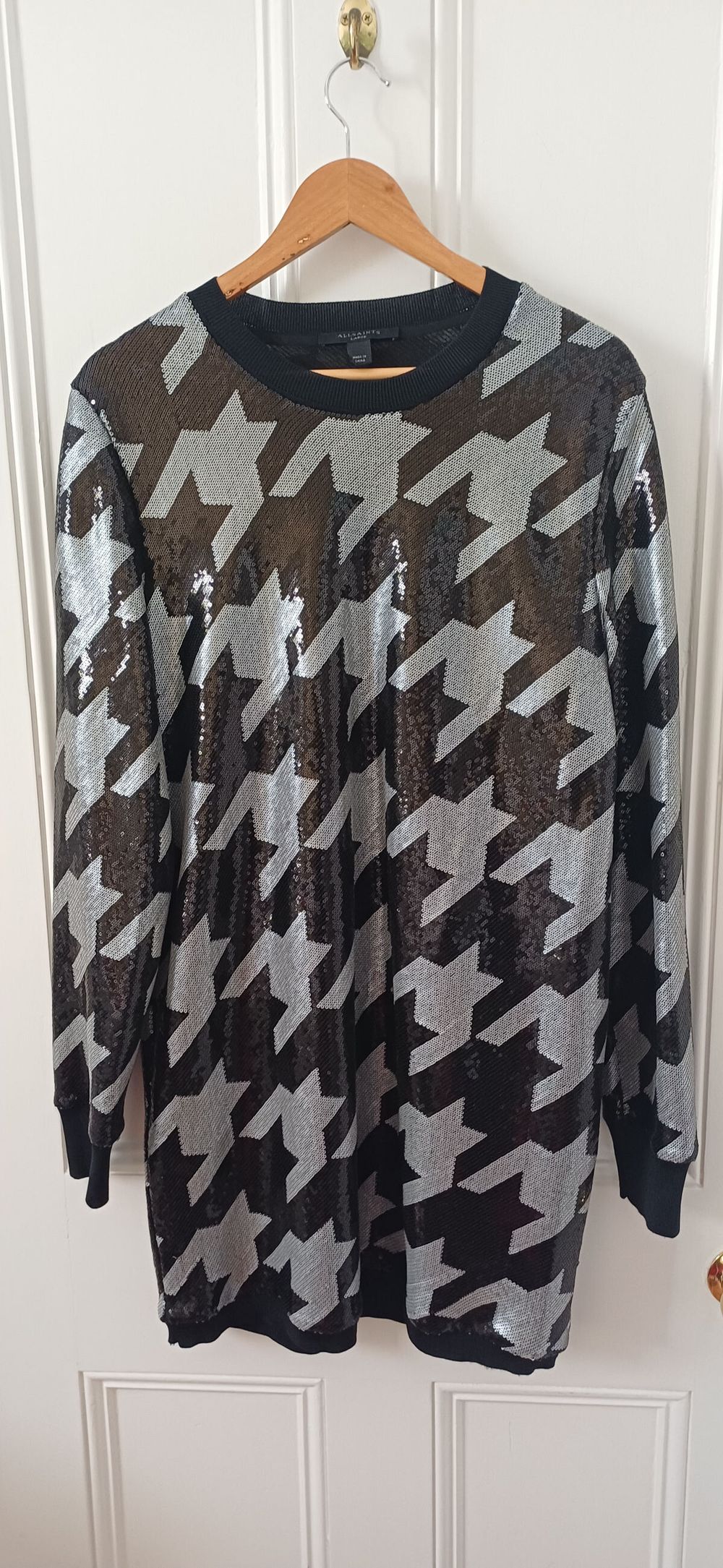 Allsaints Black and Silver Sequin  Jumper