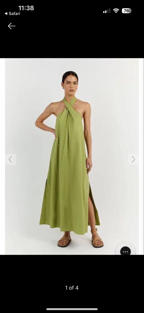 DISSH - Dissh Olivia Twisted Midi Dress - Lime on Designer Wardrobe