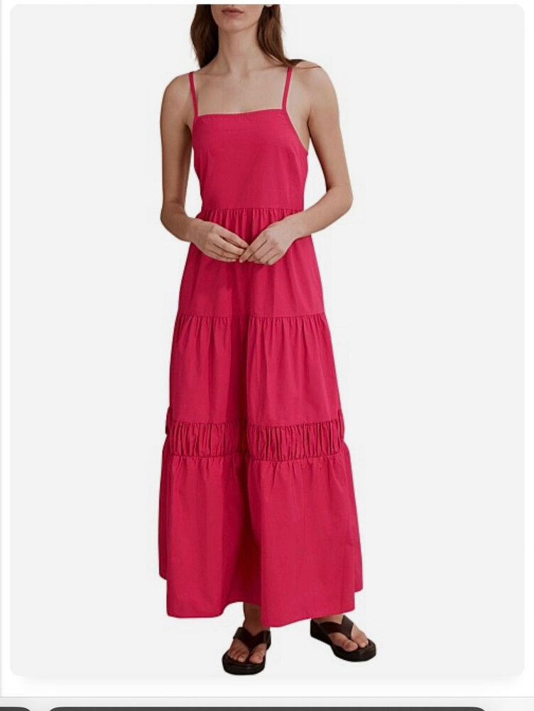 chinese dress ladies Holland Tiered Maxi Dress - Raspberry