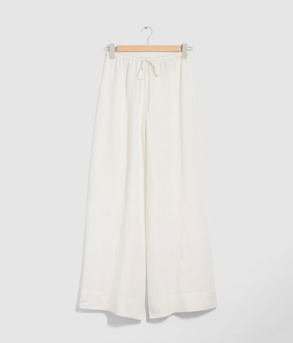Wide leg drawstring pants