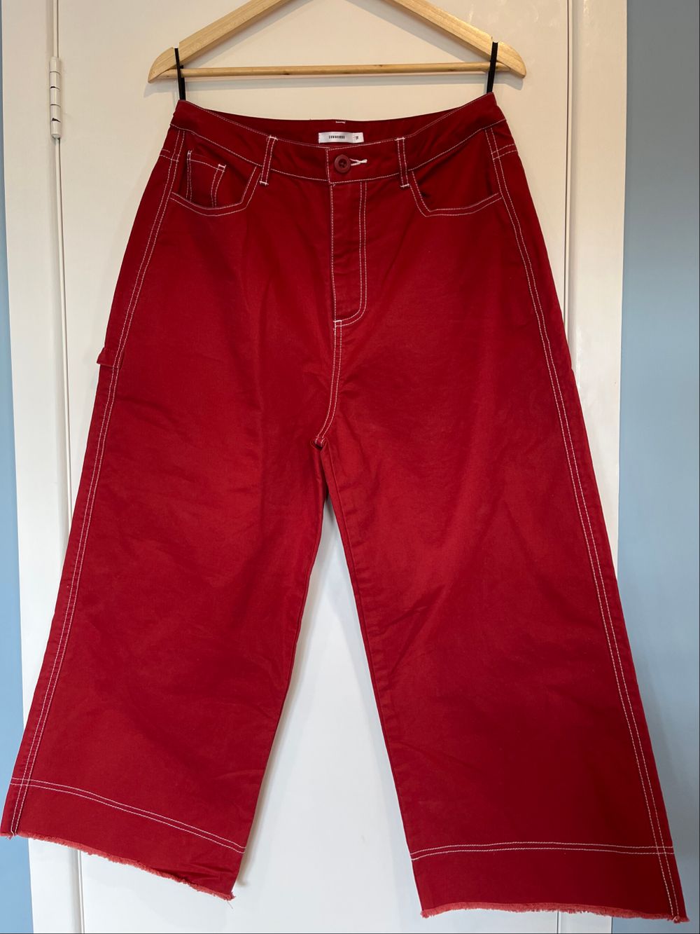 Commoners Red Wide Leg Pants Size 14