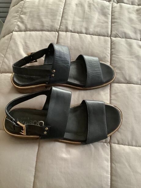 Flat black sandal