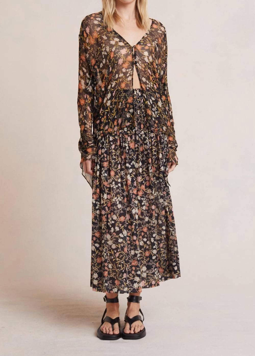 Bec + Bridge Black Nightshade Midi Skirt