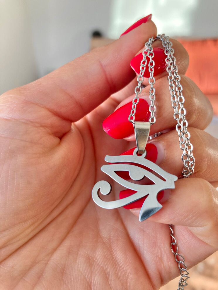 ✨Eye of Horus necklace for male or female Silver filled stainless steel necklace