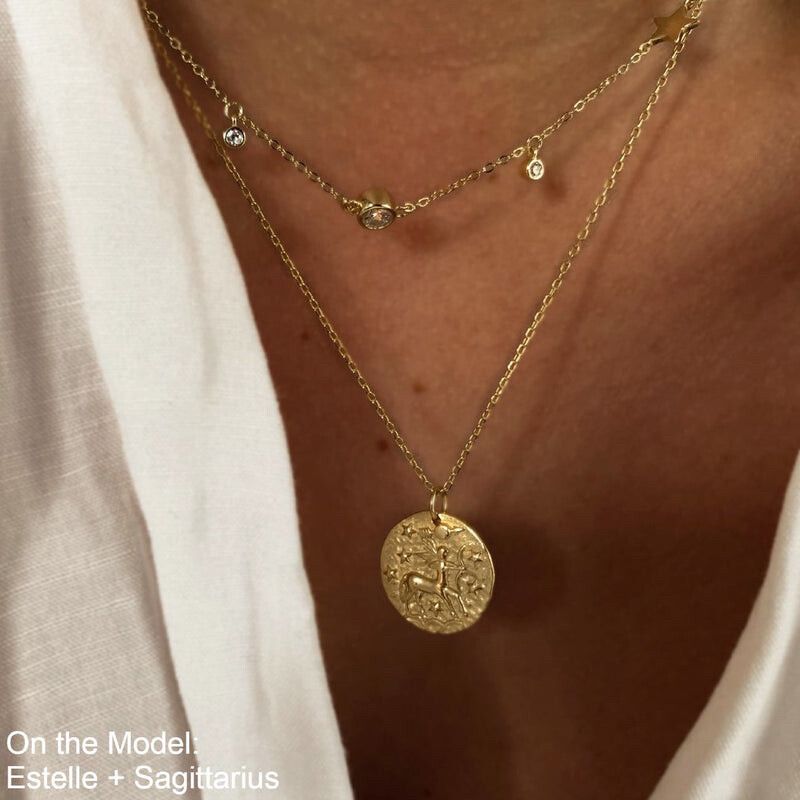 ✨ 18 K Gold plated sterling silver 925 Sagittarius necklace