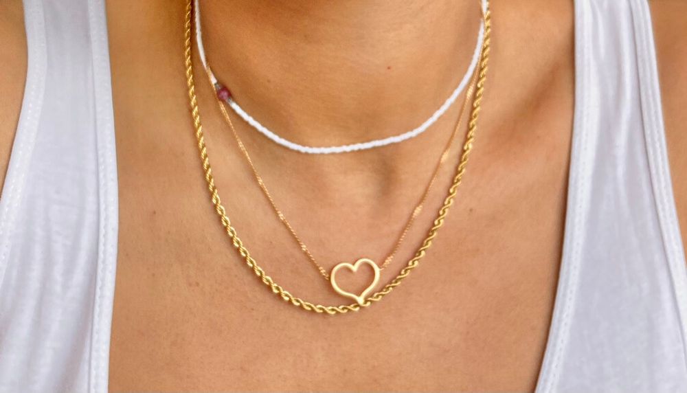 ✨✨Gold filled titanium stainless steel thin 3 mm twisted necklace✨✨