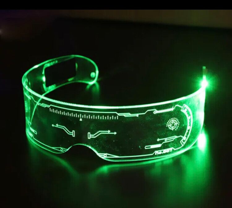 Brand new I only have 3 of them. Postage $15 tracked Perfect for #halloween   Cyberpunk Clear Lenses 7 Color LED Light Visor Glasses Goggles Christmas Party ????  Yes you can see through  They just come from the future !!   Battery included Sent from Manl