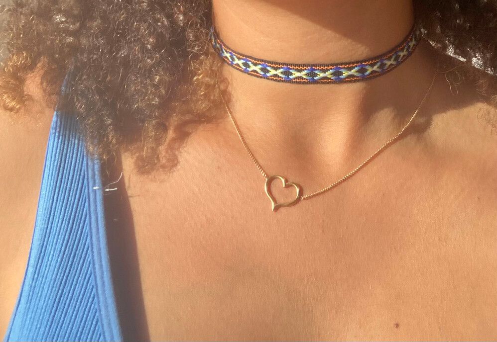 ✨ Ethnic Y2K boho choker ✨  Brand new Blue and yellow Navajo pattern band collar necklace  30 to 40 cm length  All my jewelry come with a pouch so ready to be a gift !!   #bohonecklace #gypsy #summer #festival party girl outfit mesh #spiritual