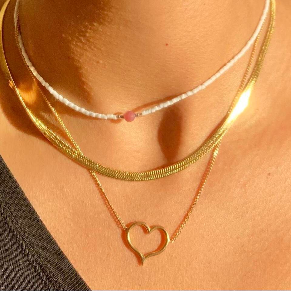 ✨ 18K Gold filled stainless steel snake necklace   DESCRIPTION  A simple, delicate chain necklace makes for the perfect layering piece and our Herringbone Chain Necklace is no exception.  Inspired by the symmetry of nature, the   Herringbone Chain Necklac
