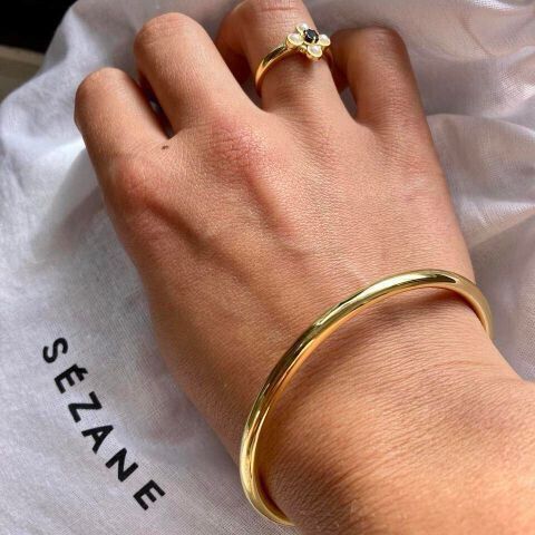 ✨ 18 K Gold filled stainless steel 7.3 cm diameter chromed bracelet