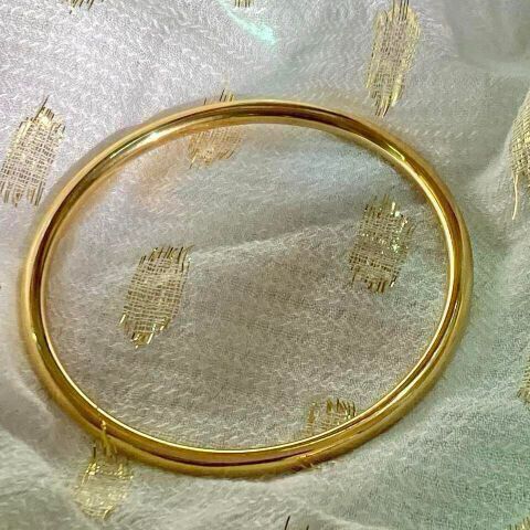 ✨ 18 K Gold filled stainless steel 6.5 Cm diameter chromed bracelet