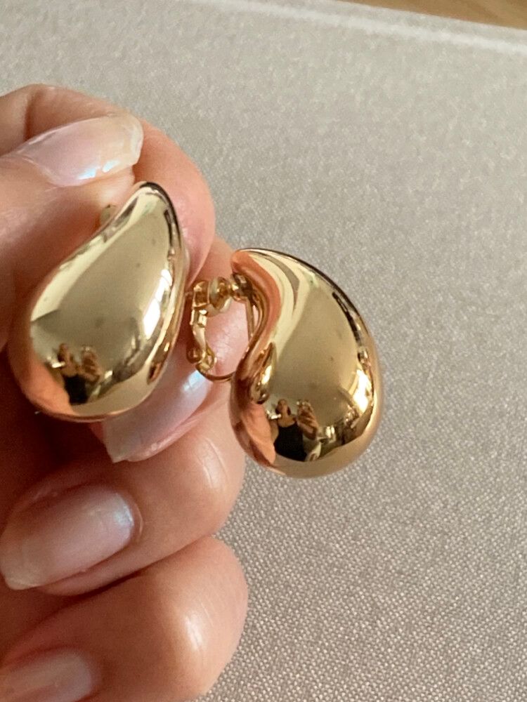 Drop Gold Earrings For Non Pierced Ears