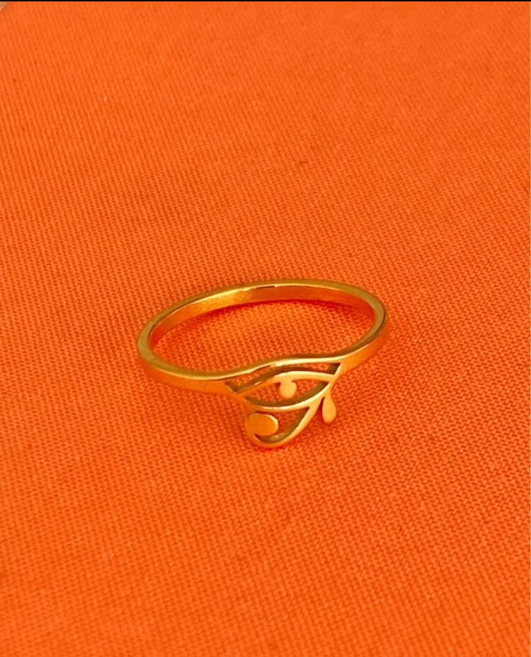 ✨Eye of Horus ✨ Egyptian ring size 6 (53) 16mm✨   🌙 18K Gold filled stainless steel ring ✨ Brand new Great idea gift  #biggoldring #evileye design #classic  #spiritual protection  #waterproof jewelry   Tarnish free  Never fade or break Waterproof and time