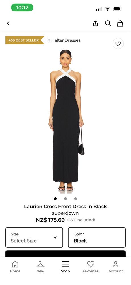 Superdown Laurien Cross Front Black Dress